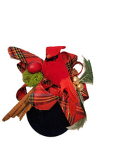 Load image into Gallery viewer, Cardinal on Deep Blue Velvet Ball Ornament