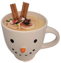 Load image into Gallery viewer, Eggnog and Pecans Scented Snowman Mug Candle