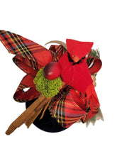 Load image into Gallery viewer, Cardinal on Deep Blue Velvet Ball Ornament
