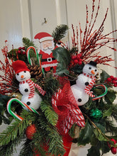 Load image into Gallery viewer, Santa and Snowmen Christmas Stocking Door Hanging
