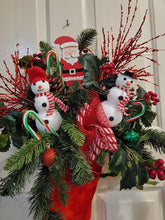 Load image into Gallery viewer, Santa and Snowmen Christmas Stocking Door Hanging
