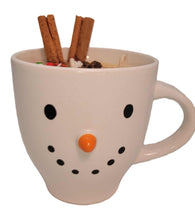 Load image into Gallery viewer, Eggnog and Pecans Scented Snowman Mug Candle
