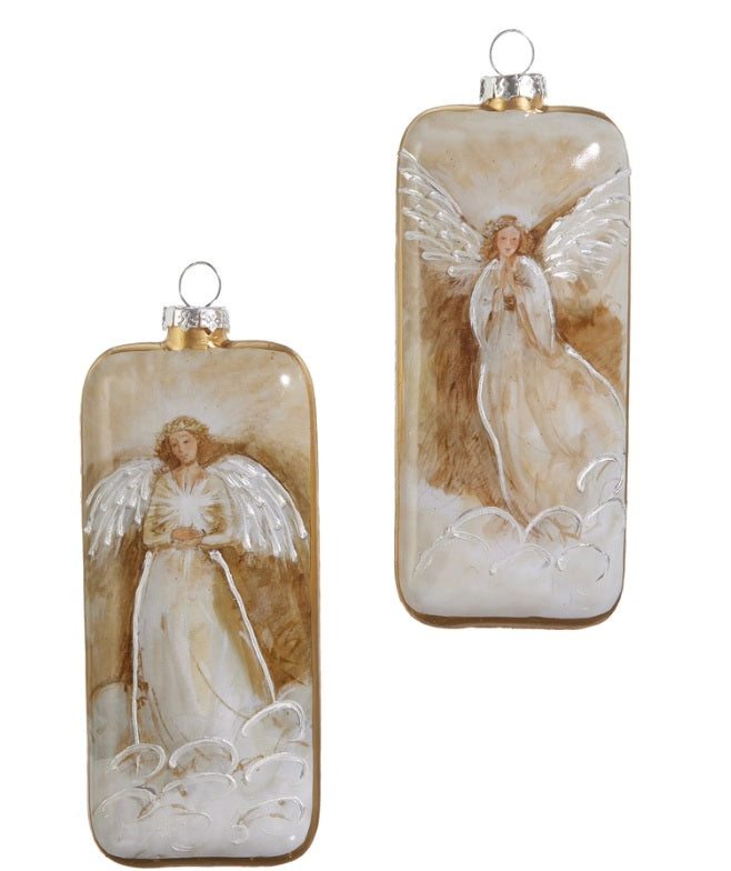 Golden Angel Painted Glass Ornament