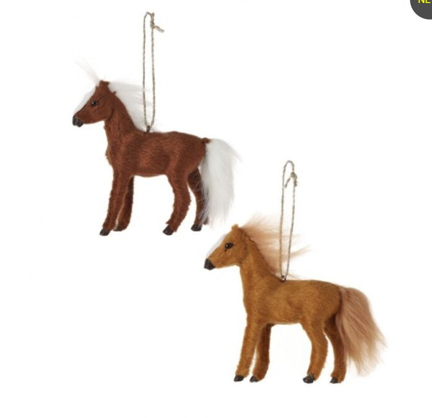 Faux Fur Horse Ornament