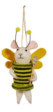 Load image into Gallery viewer, Mouse Bee Ornament 5.5 in
