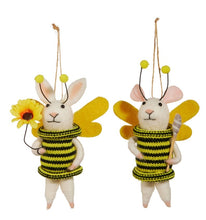 Load image into Gallery viewer, Mouse Bee Ornament 5.5 in

