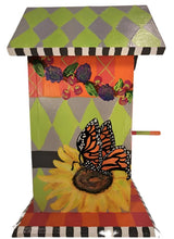 Load image into Gallery viewer, Birdhouse with Sunflowers, Blackberries and Butterflies
