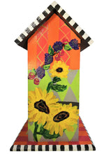 Load image into Gallery viewer, Birdhouse with Sunflowers, Blackberries and Butterflies
